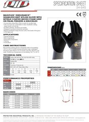 3- PIP 34-845 MaxiFlex Coated Dotted Palms Nitrile Grip PROTECTIVE WORK GLOVES