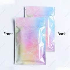 Multi-size Glossy Grey/Colorful Foil Mylar Flat Zip Lock Pouch Bag w/ print