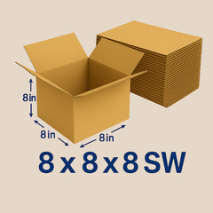25 Pack 8x8x8 32ECT Corrugated Shipping Boxes| Cardboard Mailing Packing Cartons