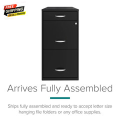 3 Drawer Letter Width Vertical File Cabinet with Pencil Drawer, Black 💪👌
