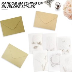 5 x 7 in Floral Cards, Cardstock Flower with 3D Sketch Appearance, Blank Stat…