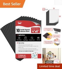 Durable Adhesive Magnetic Sheets 4″ x 6″ – 10 Pack for Creative Applications