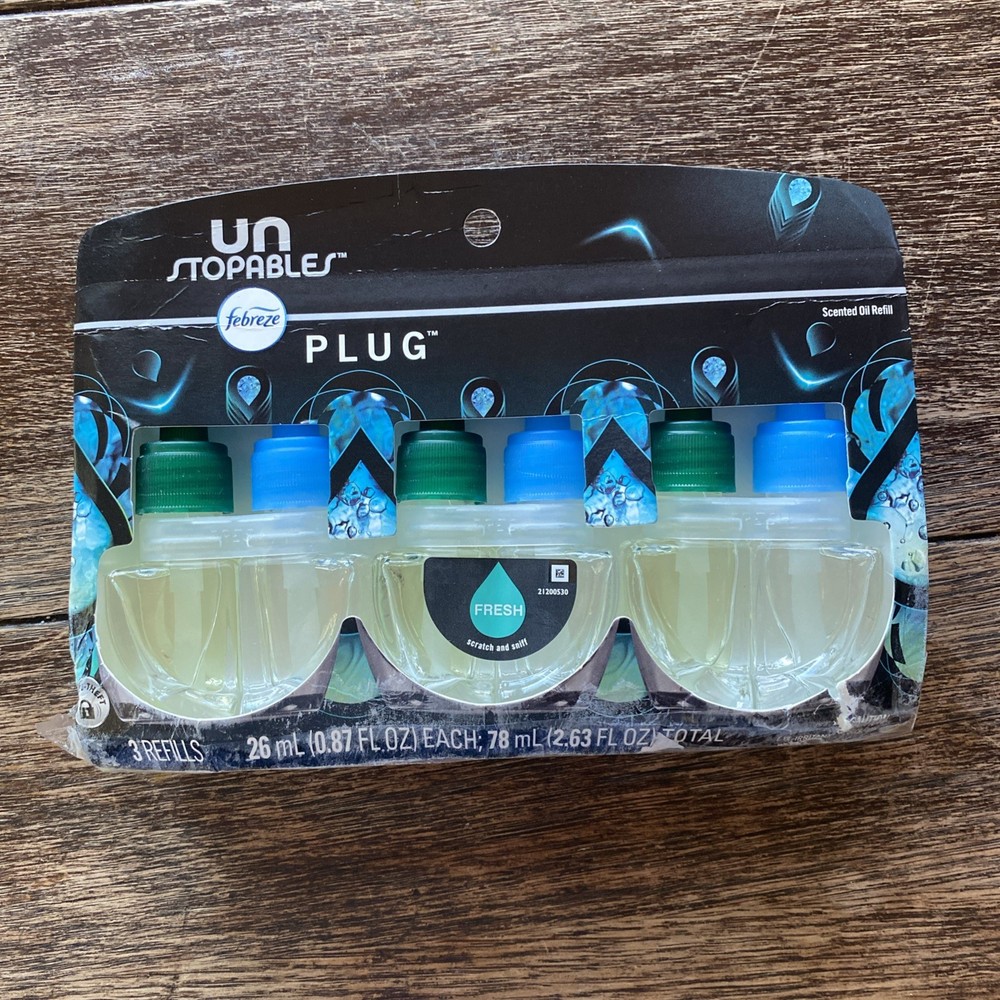 Febreze Plug in Air Freshener, Odor Fighting 3 Count Pack of 1 Damaged Package