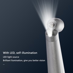 LED Dental Surgical Handpiece 45 Degree High Speed Turbine 4 Hole Rare Exhaust