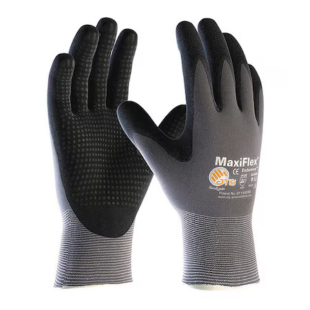 Pip 34-844/Xxs Coated Gloves, Foam Nitrile, Dotted, Palm, 3 Abrasion Level,