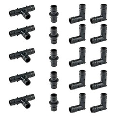 EFIELD 20PCS Pex-A Poly Expansion Fittings 1/2″ Elbow(10) Coupler(5) Tee (5)
