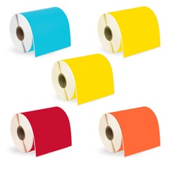 ZEBRA 4×6 COLOR COMBO Labels 1″ Core 5 Rolls:2 YELLOW 1 ea BLUE RED ORANGE