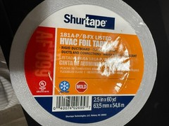 Shurtape AF 099 UL 181A-P/B-FX Listed/Printed Aluminum Foil Tape 2.5inx55m