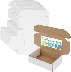 Golden State Art 6x4x2 inches Shipping Boxes Pack of 26 White Corrugated Card…