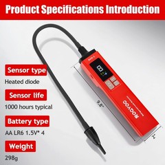 HVAC Refrigerant Leak Detector, Heated Diode Sensor, Battery Powered Halogen …