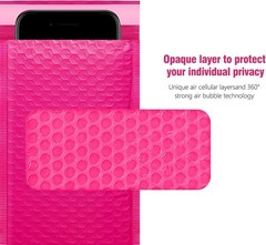 50Pcs Bubble Mailers 4×8 Inches Self Seal Hot Pink Poly Padded Envelopes