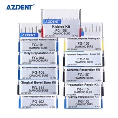 5 Kits AZDENT Dental Diamond Burs Set FG Polishing Kit for High Speed handpiece
