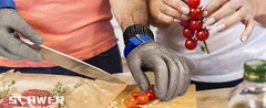LV9 Safety Stainless Steel Mesh Gloves Anti Knife Cut Chain Mail Work Gloves
