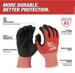 Pack of 12 Milwaukee Nitrile XL Nylon Dipped Work Gloves- Red/Black, 48-22-8903D