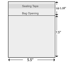 100 PCS 5.5×7.5 inch 1.6-Mil Clear Cellophane Cello Bags for 5×7 Cards