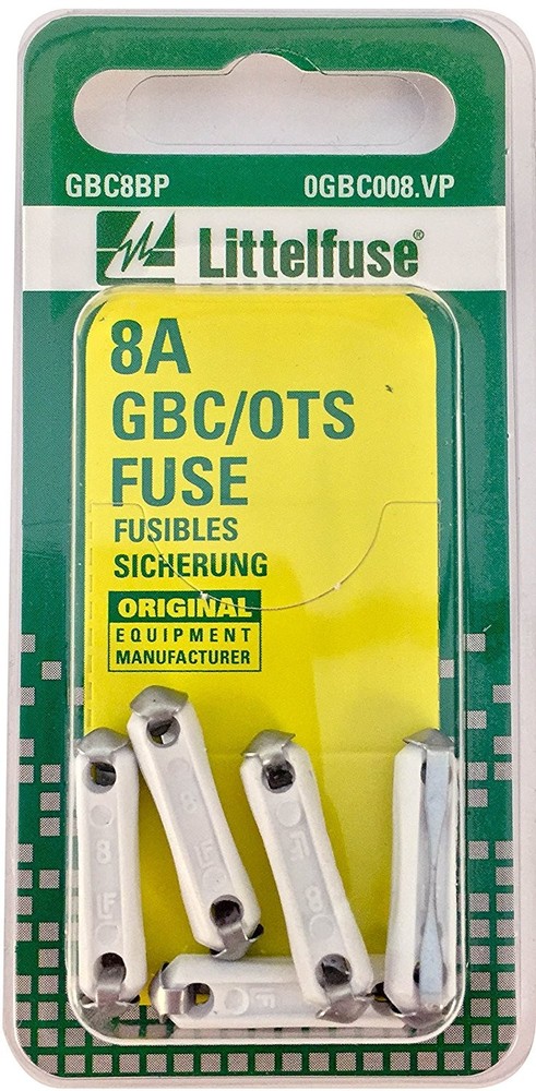 Littelfuse 0GBC008.VP GBC Ceramic 32 Volt 8 Amp Carded Fuse, (Pack of 5)