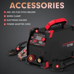 YESWELDER 205Amp Stick Welder Large LED Display 110V/220V IGBT ARC MMA Hot Start