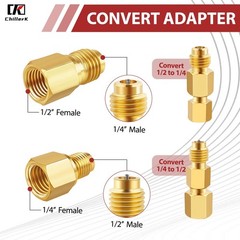 Self-Sealing Can Tap with Tank Adapter, 1/2″ to 1/4″ SAE Refrigerant Dispenser T