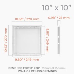 10×10 Inch White Drywall Access Panel ABS Plastic Square Wall Ceiling Door