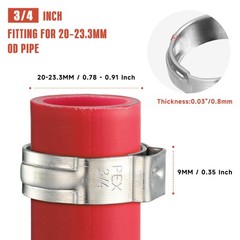 114 PCS 3/4 Inch 304 Stainless Steel PEX Crimp Rings Clamps Tubing Fittings