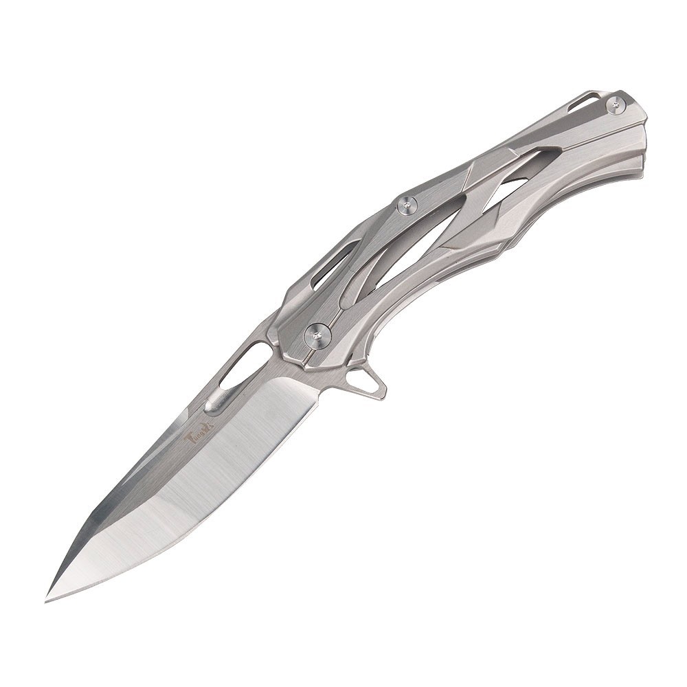Hunting Pocket Knife, 4″ 5Cr13 Steel Blade Steel Handle for EDC Camping Gifts