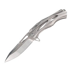 Hunting Pocket Knife, 4″ 5Cr13 Steel Blade Steel Handle for EDC Camping Gifts