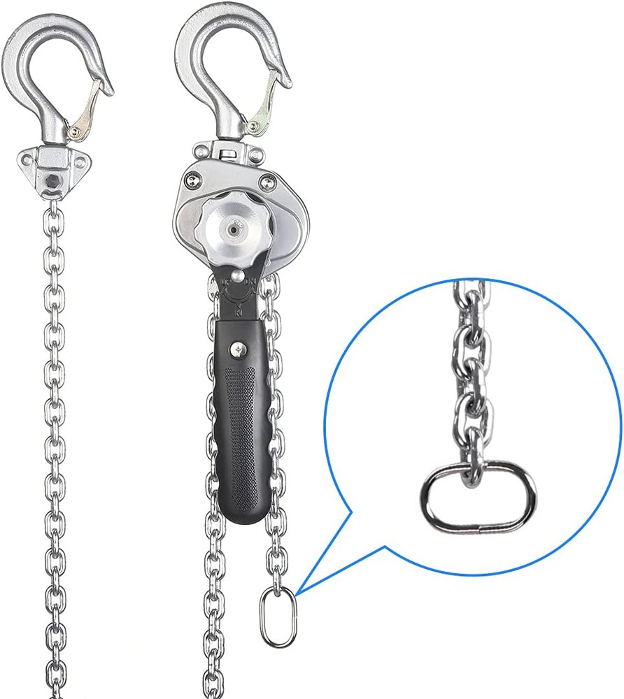 Mini Lever Chain Hoist 1/2 Ton，Small Come along 1100 Lbs 5Ft Lift ，Weighs Just 5