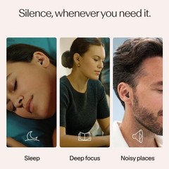 Alpine Silence Earplugs, V-Shape, Oval Tips, XS/S/M/L, Black