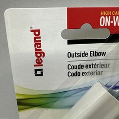 Legrand BWH8 Wiremold Metal Raceway 90-Degree Outside Elbow White Wire mold Brac