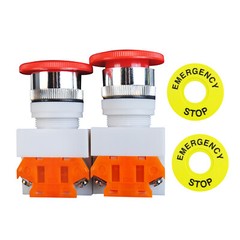 1NC+NO 22mm Emergency Stop Push Button Switch Red Mushroom Equipment e Stop Shut