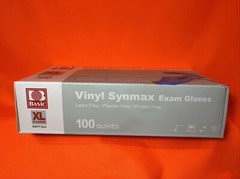 Basic Synmax Vinyl Exam Gloves, 100 Box X-Large Latex Free Powder Free