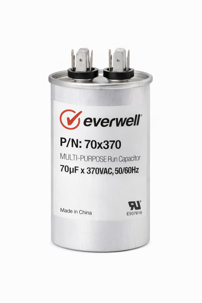 70µF 370VAC Round Motor Run Capacitor
