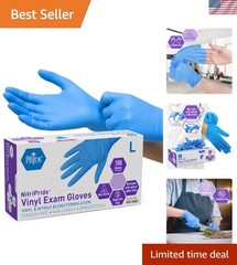 Disposable Blue Nitrile/Vinyl Gloves – Comfort Fit for Medical & Everyday Use