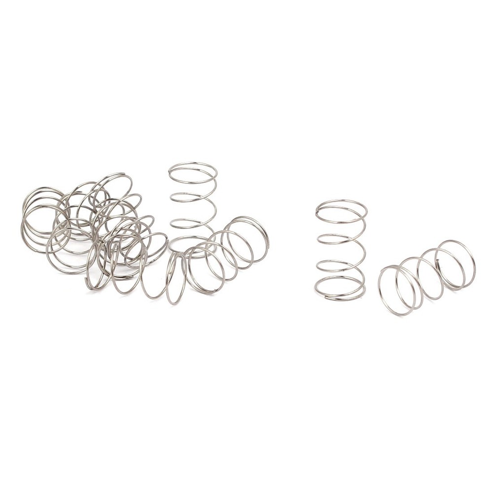 0.3mm x 6mm x 10mm 304 Stainless Steel Compression Springs Silver Tone 10pcs