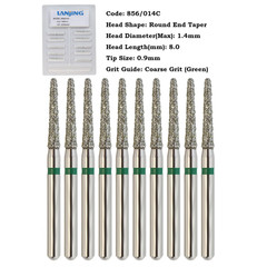 Dental Diamond Burs FG Friction Grip High Speed Football Round End Taper 856 368