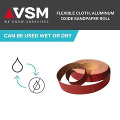 Vsm 2 X 50Yd 150 220 Grit Very Fine Aluminum Oxide Sanding Shop Roll F-Weight