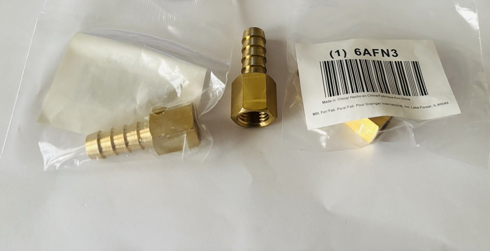 Lot of 3 3/8″ Brass Hose Barb x 1/4 FEMALE NPT Fitting 6AFN3