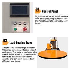 4400LBS Industrial Automatic Pallet Wrapping Machine 65in Automatic Turntable
