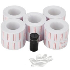 10 Rolls 6000pcs White Price Tag Sticker Gun Labels Refill For MX 5500 w/ 1 ink