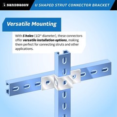 Sandbaggy Galvanized U Shaped Strut Connector Bracket – 5 Hole