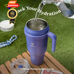 REDUCE 50 oz Stainless Steel Tumbler with Handle – 50 Ounces, Dark Web