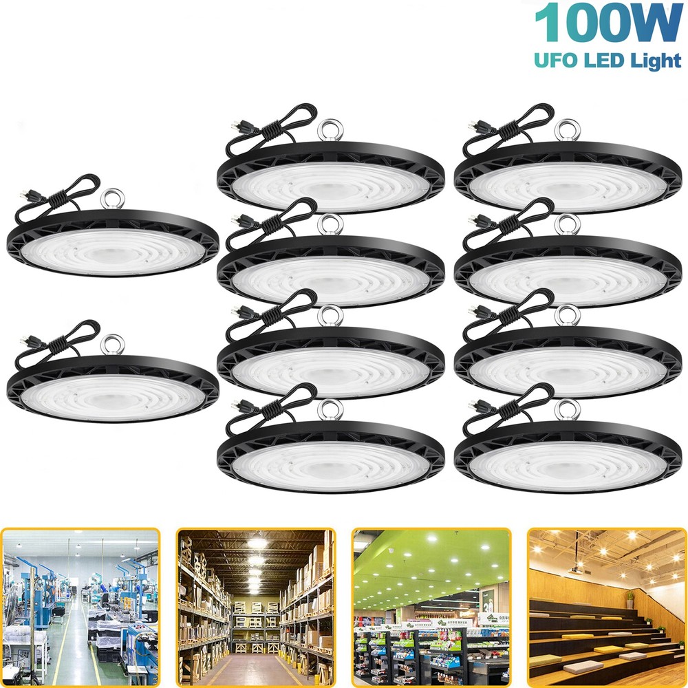 10x 100W UFO Led High Bay Light Industrial Commercial Factory Warehouse 90-277V