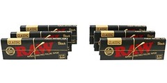 RAW Classic Black 1 1/4 Size Natural Unrefined Ultra Thin 6 Count (Pack of 1)