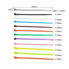 1200 Pcs Mixed Colored Zip Ties, 4 Inch Multicolor Self-Locking Nylon Cable Zip
