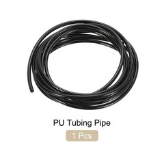 Flexible Pneumatic Tubing Pipe 6mm x 4mm Black PU Polyurethane Tube 13.1FT 4M