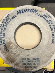 NOS Norton 12″ Vitrified Grinding Wheel – 38A46-I8VBE 2070 RPM Type 1
