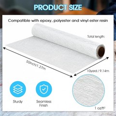 Fiberglass Chopped Strand Mat Roll 50″ X 360″, 1 Oz CSM Fiberglass Cloth Roll fo