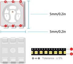 5050 SMD LED Diode Lights Assorted Kit (Mini Chip 5.0Mm X 5.0Mm for PCB DC