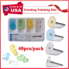 40Pcs Dental Disc Metal Composite Spiral Discs Finishing Polishing Wheel Mandrel