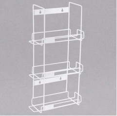 3-Tier Design Glove Box Holder White Wire Wall-Mount Saves Counter Space